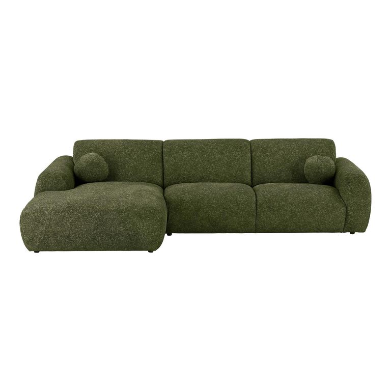 Clyde Corner Lounge Sofa - with Chaise - LHF - Olive Green - Fabric