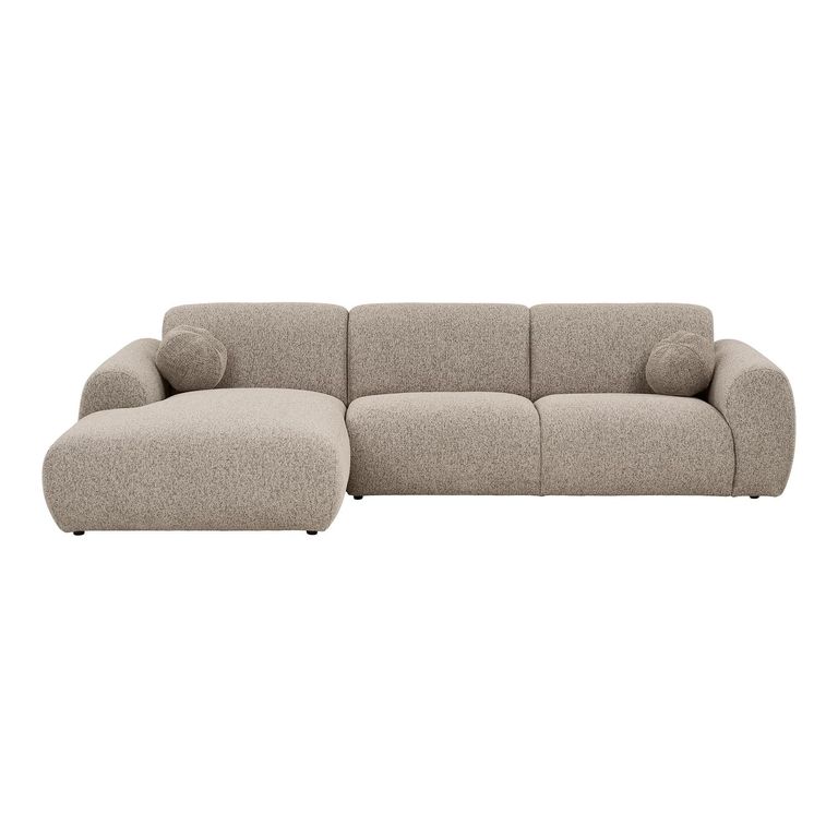 Clyde Corner Lounge Sofa - with Chaise - LHF - Stone Grey - Fabric