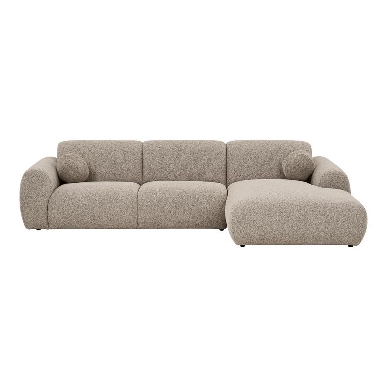 Clyde Corner Lounge Sofa - with Chaise - RHF - Stone Grey - Fabric