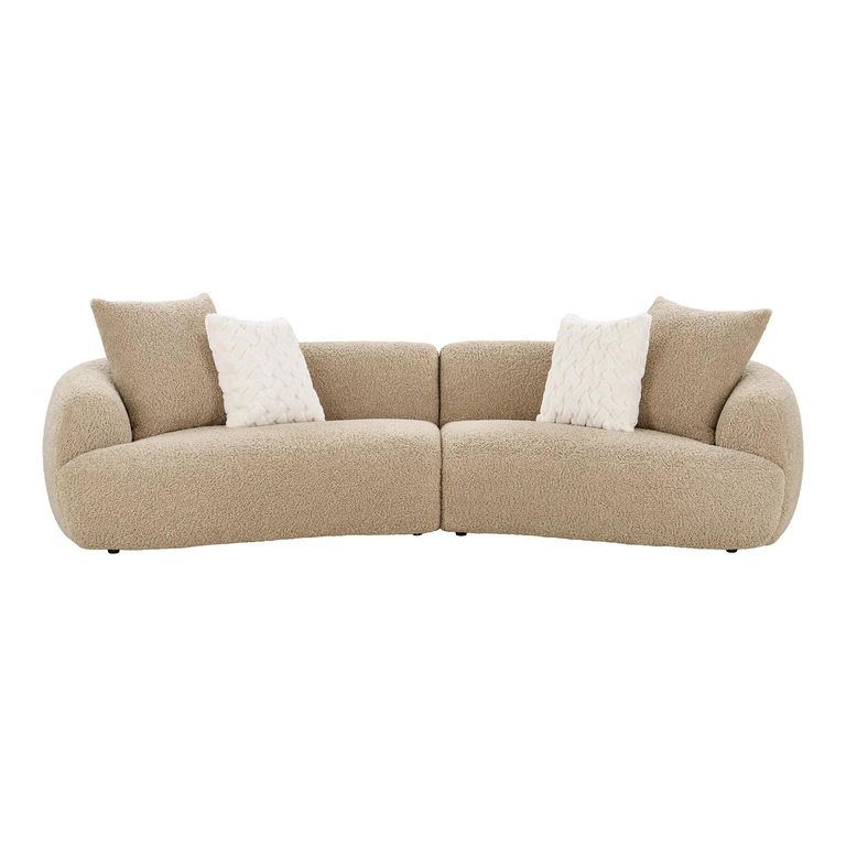 Dali Curved Modular Sofa - 3 Seater - Beige - Fabric