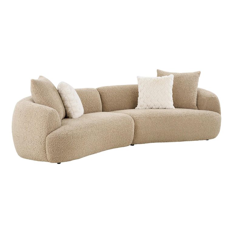 Dali Curved Modular Sofa - 3 Seater - Beige - Fabric