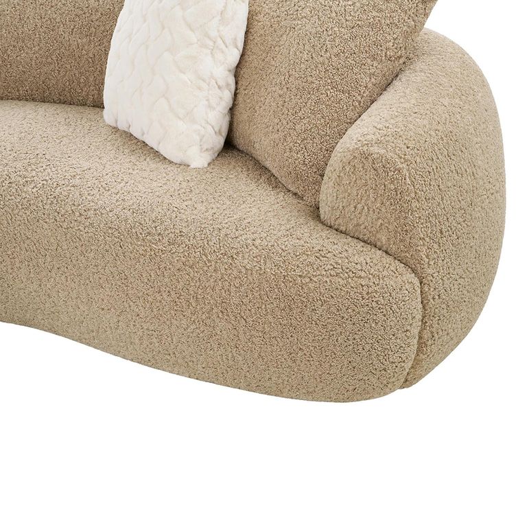 Dali Curved Modular Sofa - 3 Seater - Beige - Fabric