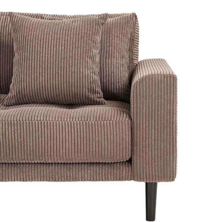Lido Lounge Sofa - with Chaise - LHF - Corduroy Style - Brown - Fabric