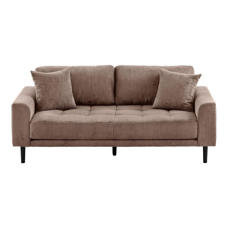 Lido Sofa - 2.5 Seater - Corduroy Style - Brown - Fabric