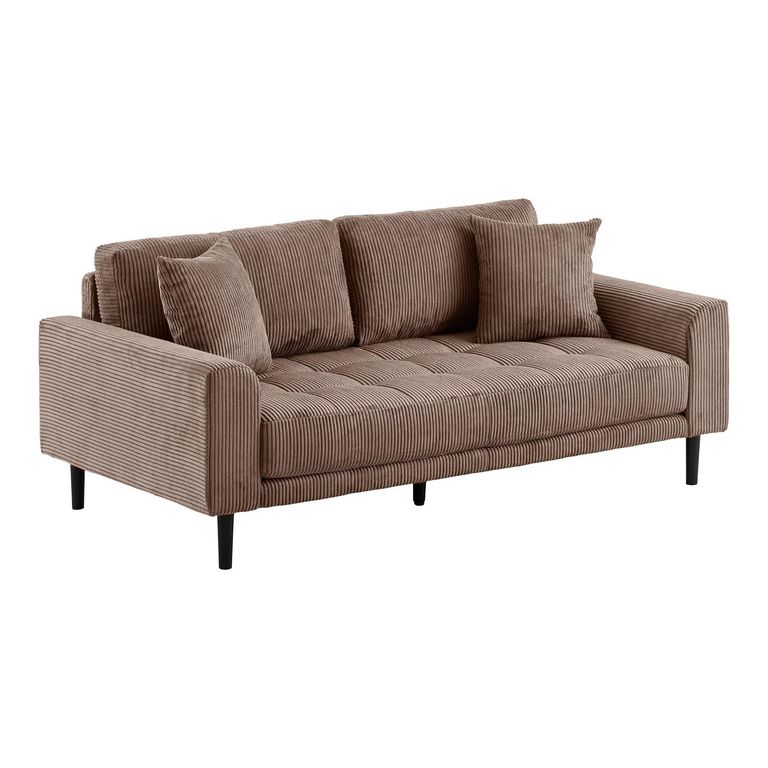 Lido Sofa - 2.5 Seater - Corduroy Style - Brown - Fabric
