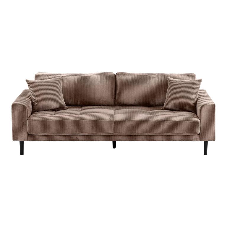 Lido Sofa - 3 Seater - Corduroy Style - Brown - Fabric