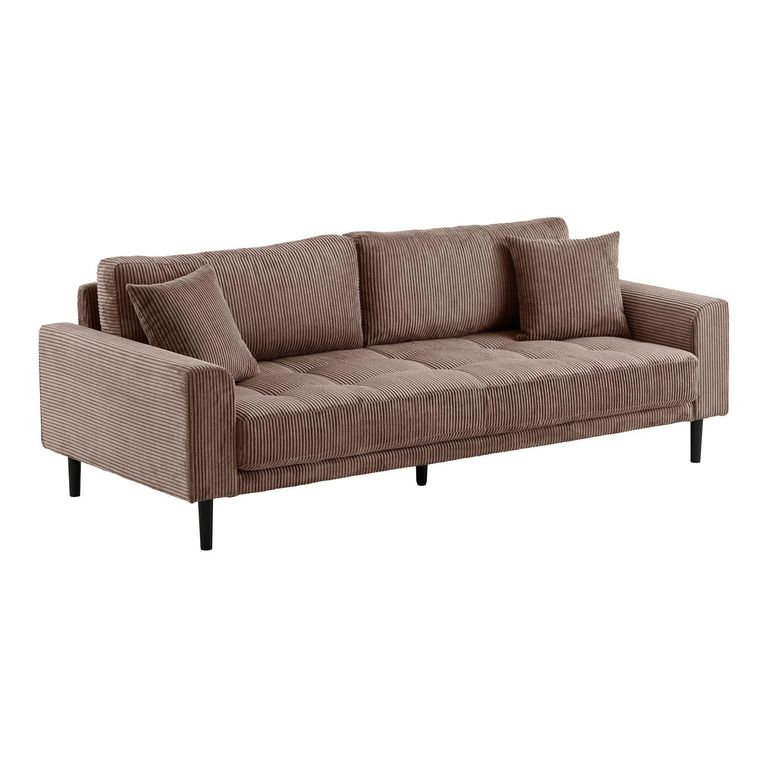 Lido Sofa - 3 Seater - Corduroy Style - Brown - Fabric