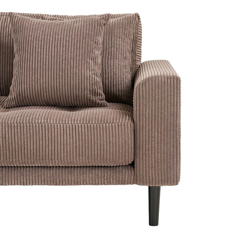 Lido Sofa - 3 Seater - Corduroy Style - Brown - Fabric