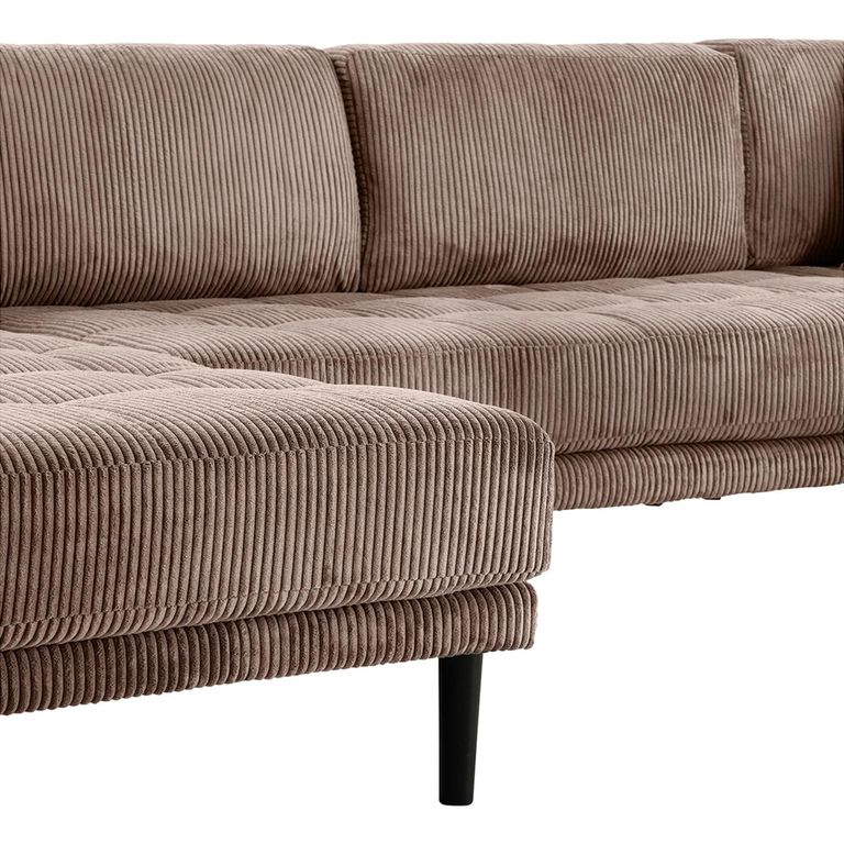 Lido U Shape Corner Sofa - LFH - Corduroy Style - Brown - Fabric