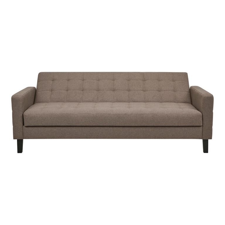 Milton Sofa Bed - 2 Seater - Tufted Backrest - Brown - Fabric
