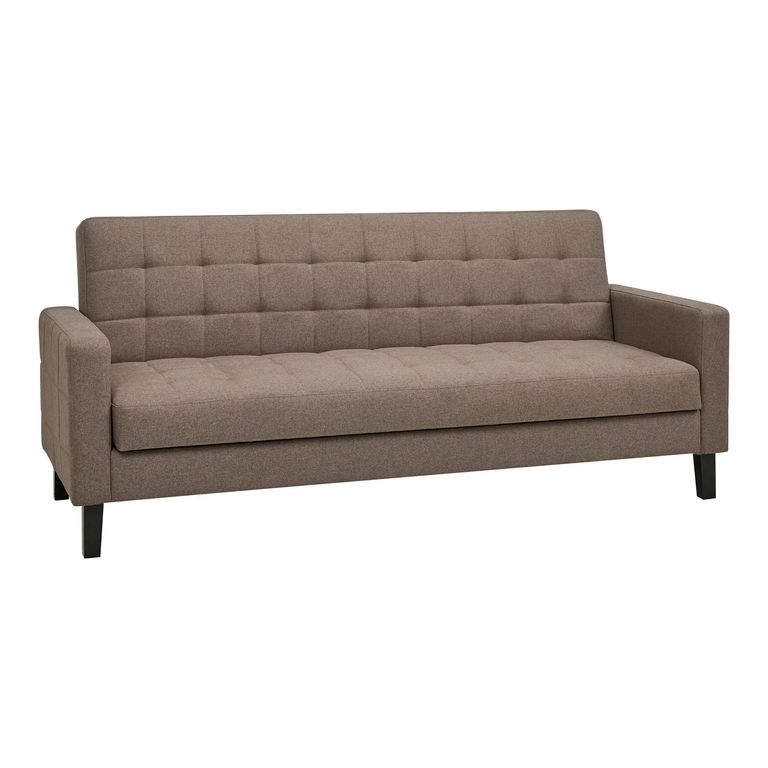 Milton Sofa Bed - 2 Seater - Tufted Backrest - Brown - Fabric