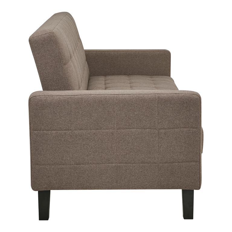 Milton Sofa Bed - 2 Seater - Tufted Backrest - Brown - Fabric