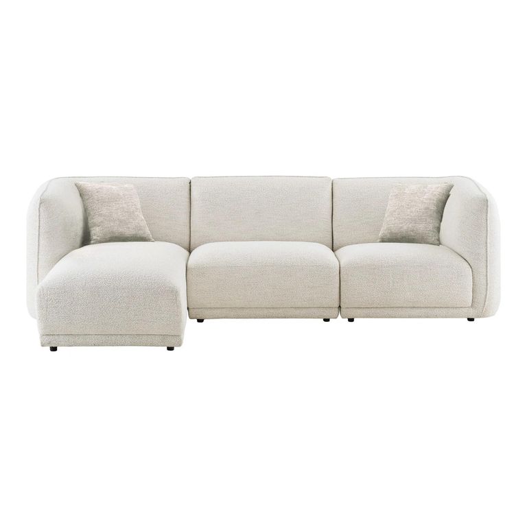 Noor Corner Lounge Sofa - with Chaise - RHF - Off White - Fabric