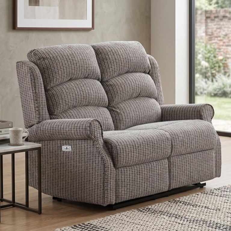 Windsor Electric Recliner Sofa - 2 Seater - Latte - Fabric