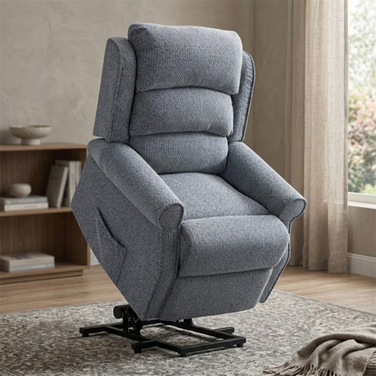 Windsor Lift & Tilt Electric Recliner Armchair - Single Motor - Steel Blue - Fabric