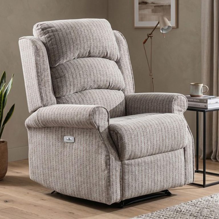 Windsor Electric Recliner Armchair - Natural - Fabric