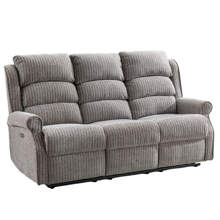 Windsor Electric Recliner Sofa - 3+1+1 Seater - Latte - Fabric