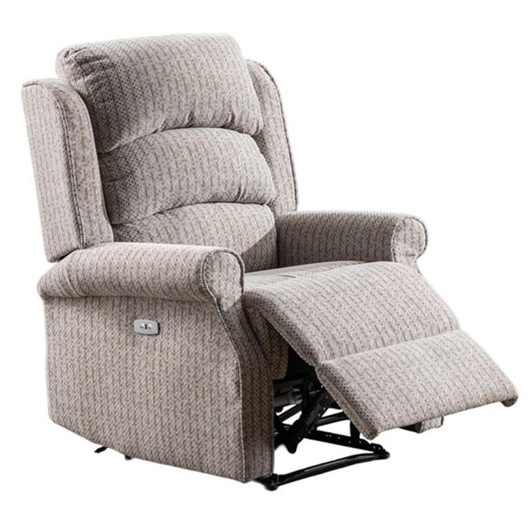 Windsor Electric Recliner Sofa - 3+1+1 Seater - Natural - Fabric
