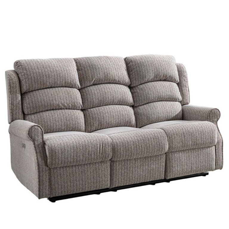 Windsor Electric Recliner Sofa - 3+1+1 Seater - Natural - Fabric