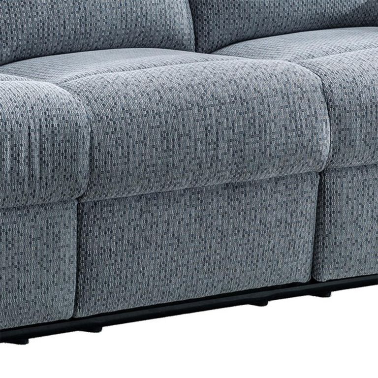 Windsor Electric Recliner Sofa - 3+1+1 Seater - Steel Blue - Fabric