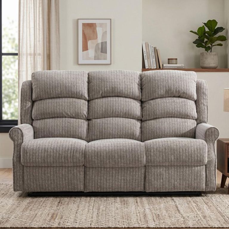 Windsor Electric Recliner Sofa - 3 Seater - Natural - Fabric