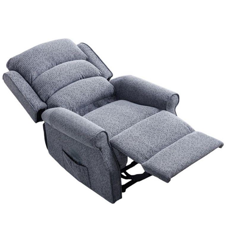 Windsor Lift & Tilt Electric Recliner Armchair - Dual Motor - Steel Blue - Fabric