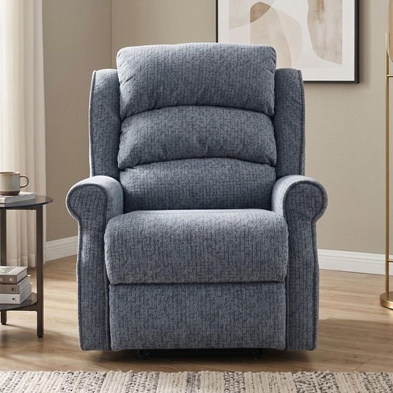 Windsor Manual Recliner Armchair - Steel Blue - Fabric