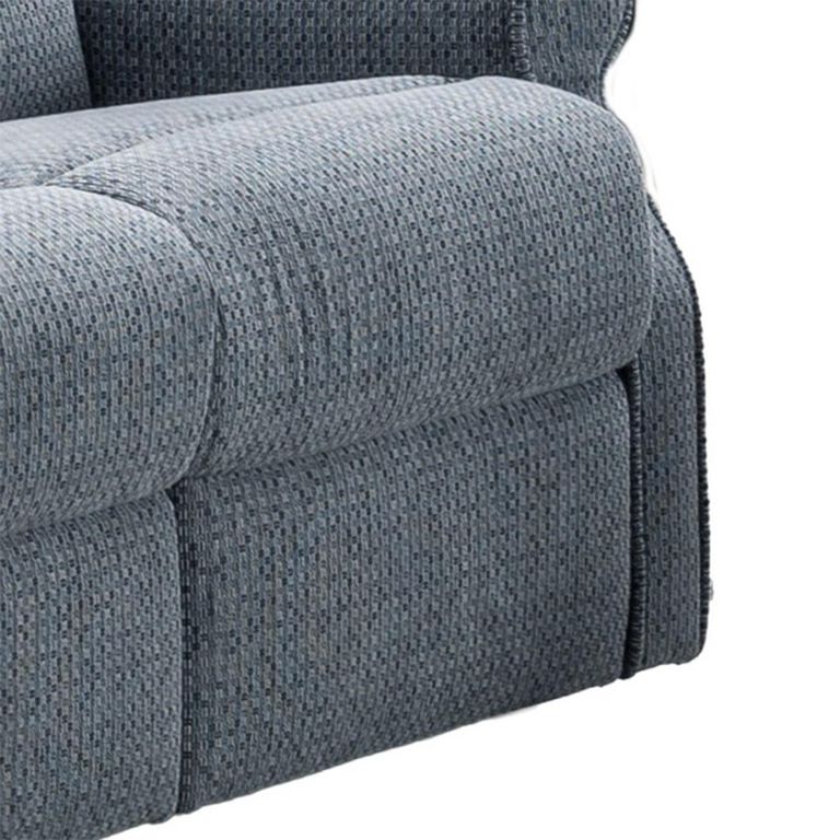 Windsor Manual Recliner Sofa - 2 Seater - Steel Blue - Fabric