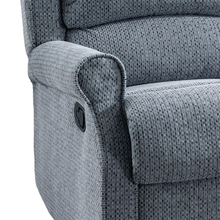 Windsor Manual Recliner Sofa - 3+1+1 Seater - Steel Blue - Fabric