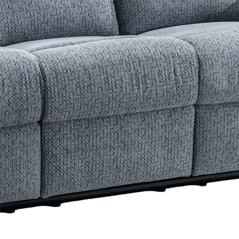Windsor Manual Recliner Sofa - 3+1+1 Seater - Steel Blue - Fabric