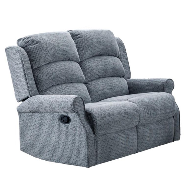 Windsor Manual Recliner Sofa - 3+2 Seater - Steel Blue - Fabric