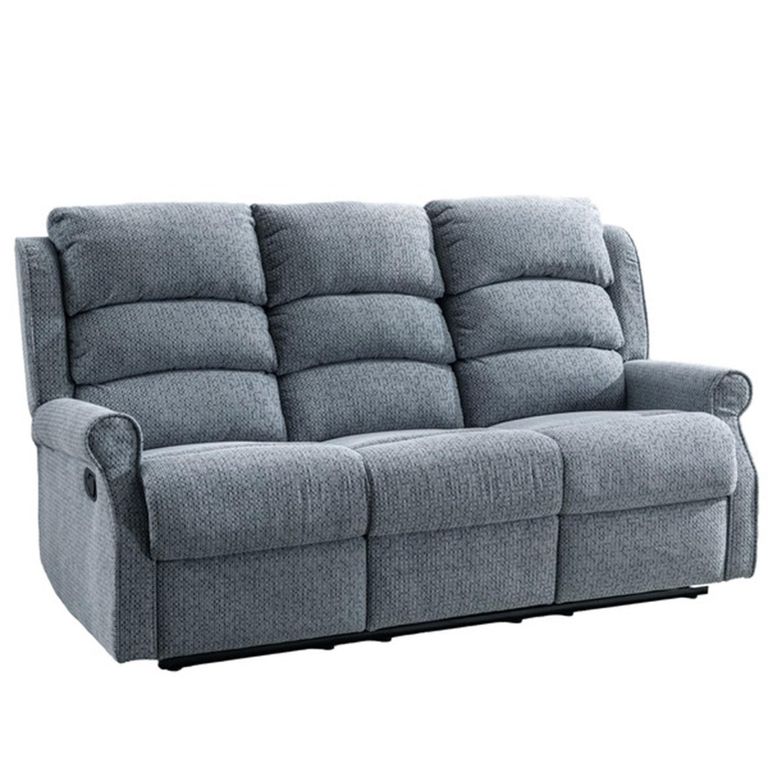 Windsor Manual Recliner Sofa - 3+2 Seater - Steel Blue - Fabric