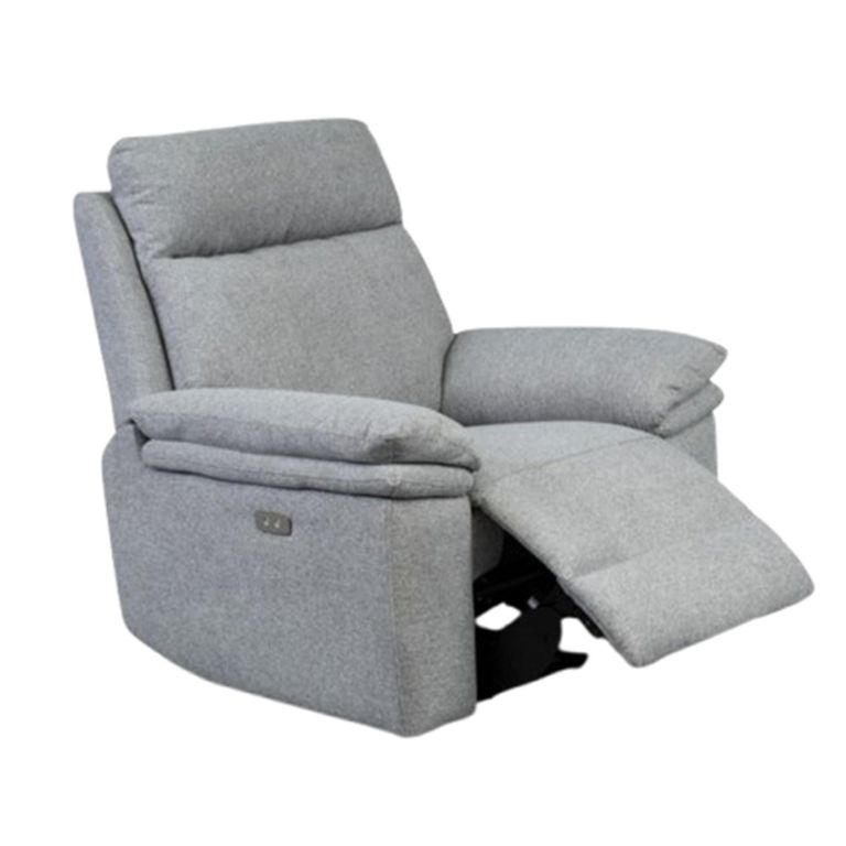 Horizon Electric Recliner Armchair - Light Grey - Fabric