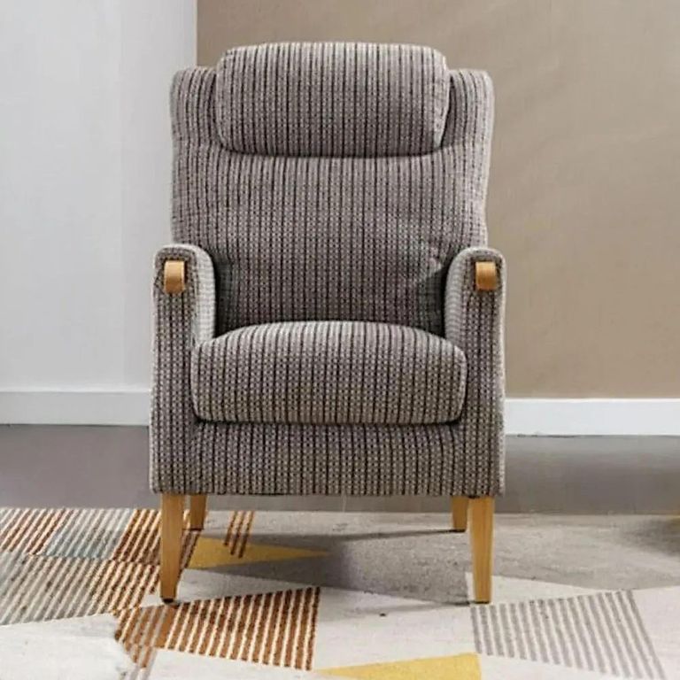 Clearance - Lisbon Fireside Armchair - Latte Fabric - FSS17525