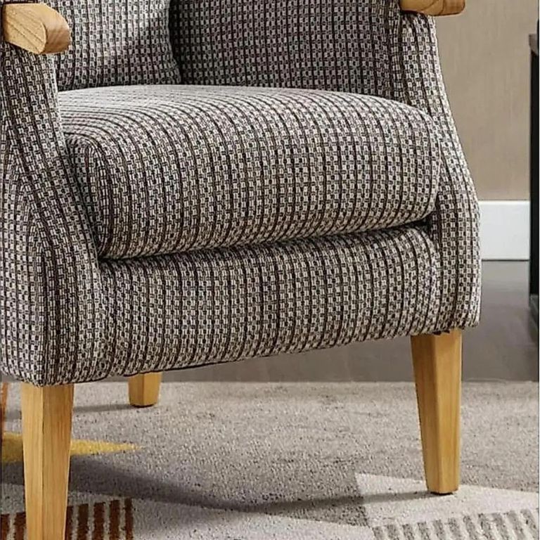 Clearance - Lisbon Fireside Armchair - Latte Fabric - FSS17525