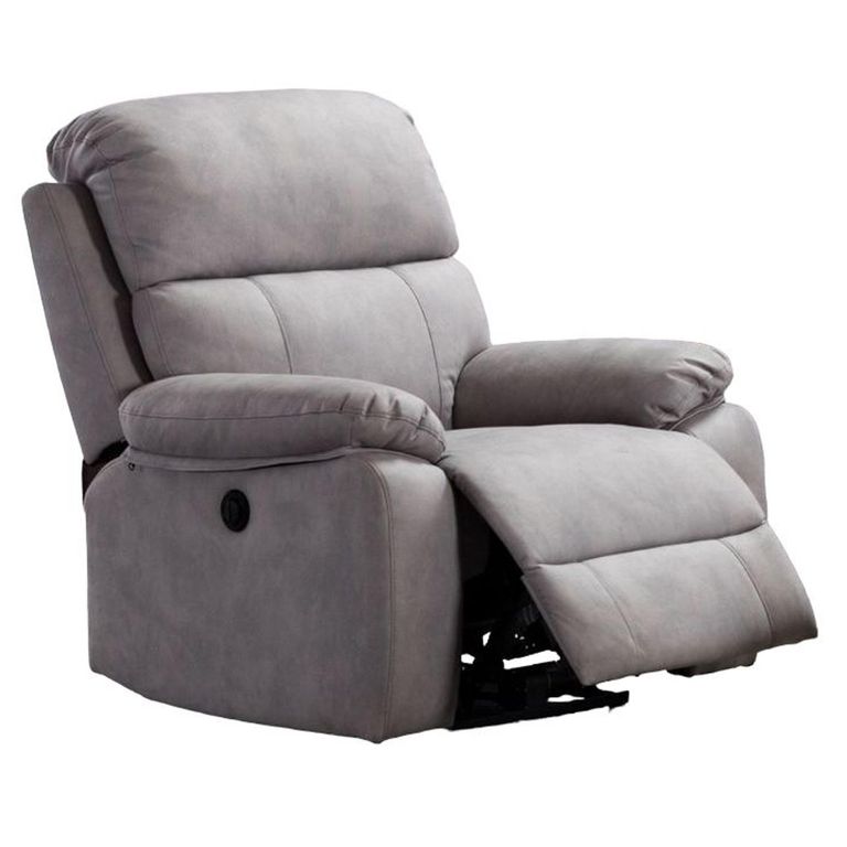 Clearance - Stretford Light Grey Fabric Electric Recliner Armchair - FSS17531