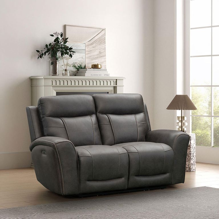 Nico Power Recliner Sofa - 2 Seater - Charcoal - Fabric