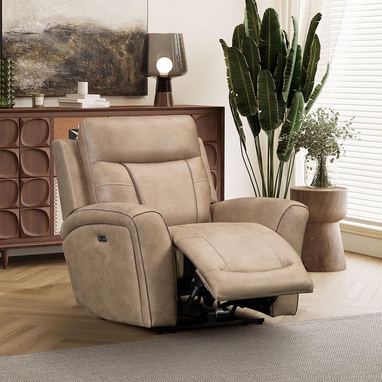 Nico Power Recliner Armchair - Sand - Fabric