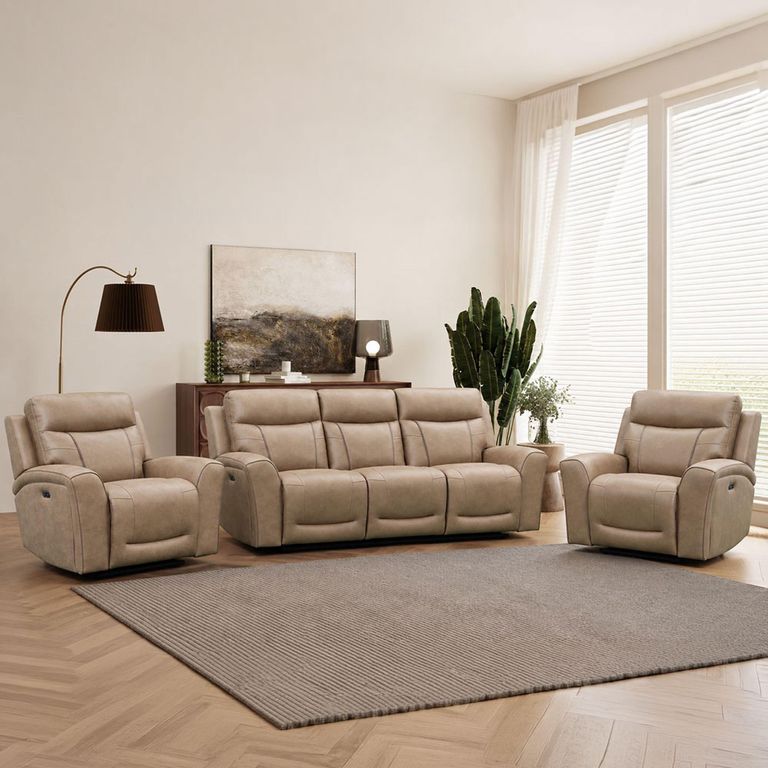 Nico Power Recliner Armchair - Sand - Fabric