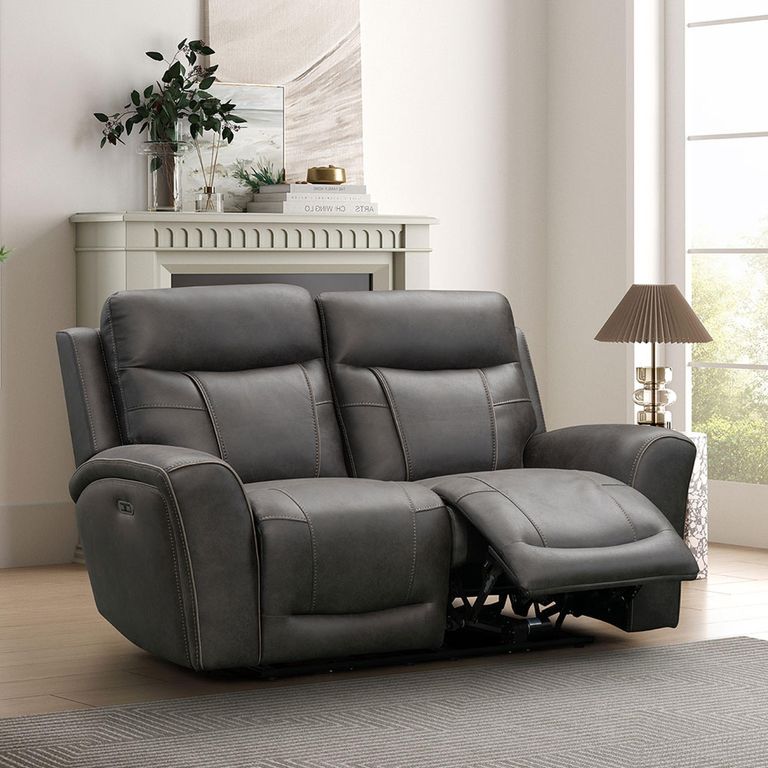 Nico Power Recliner Sofa - 2 Seater - Charcoal - Fabric