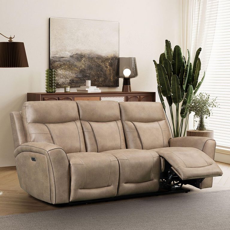Nico Power Recliner Sofa - 3 Seater - Sand - Fabric