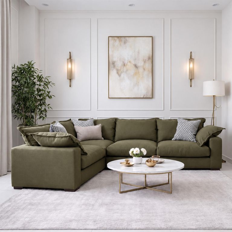 Lennox Fabric LH1-COR-ALU-RH1 Corner Sofa - Colours Available