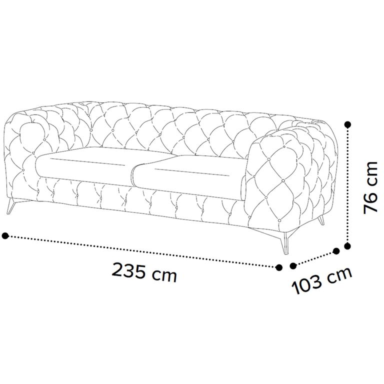Zenith Italian Curved Sofa - 3 Seater - Maxi - Deep Button Tufted - Leather
