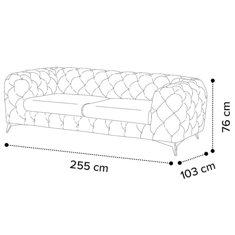 Zenith Italian Curved Sofa - 4 Seater - Deep Button Tufted - Leather