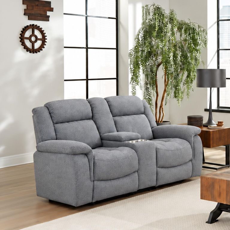 Linden Grey Fabric 2 Seater Recliner Sofa