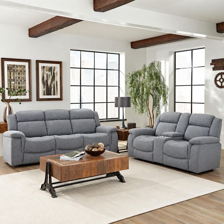 Linden Grey Fabric 3+2 Seater Recliner Sofa Set