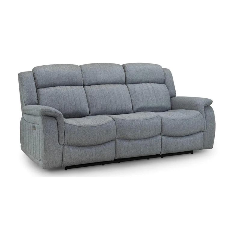 Linden Electric Recliner Sofa Set - Grey Fabric - 3+2+1 Seater