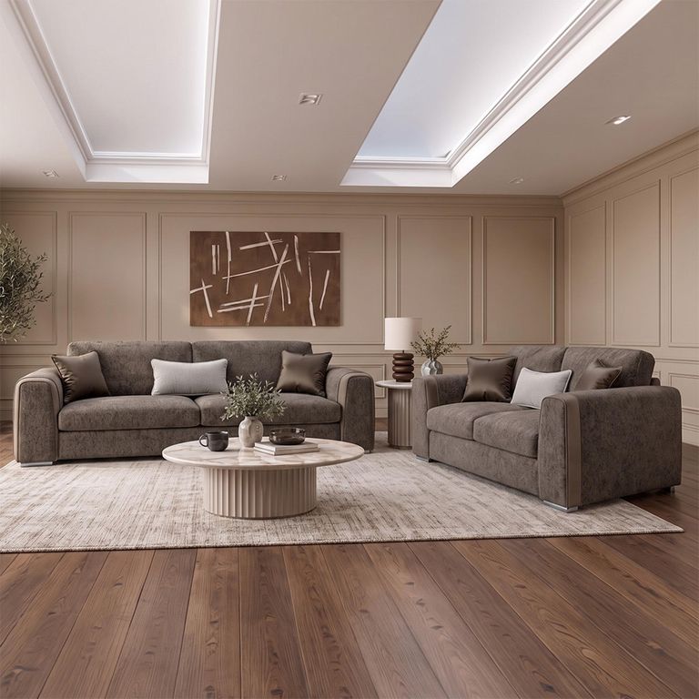 Naples Mocha Fabric 3+2 Seater Sofa Set
