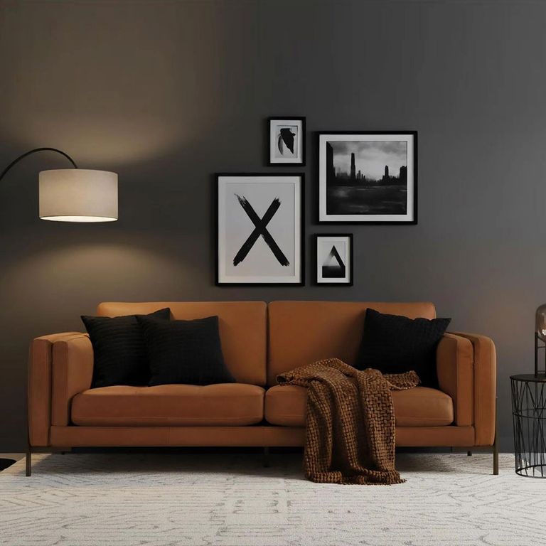 Aswan Cognac Tan Leather 3 Seater Sofa