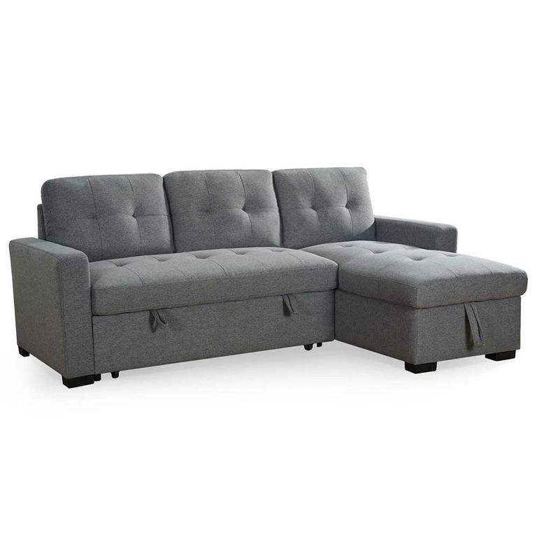 Alder Universal Corner Sofa Bed - Grey Fabric - Pull Out